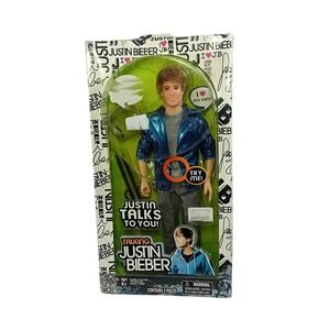 RARE Y2K New Open Box 2011 Justin Bieber Talking Doll Says 12 Phrases NEEDS BATT